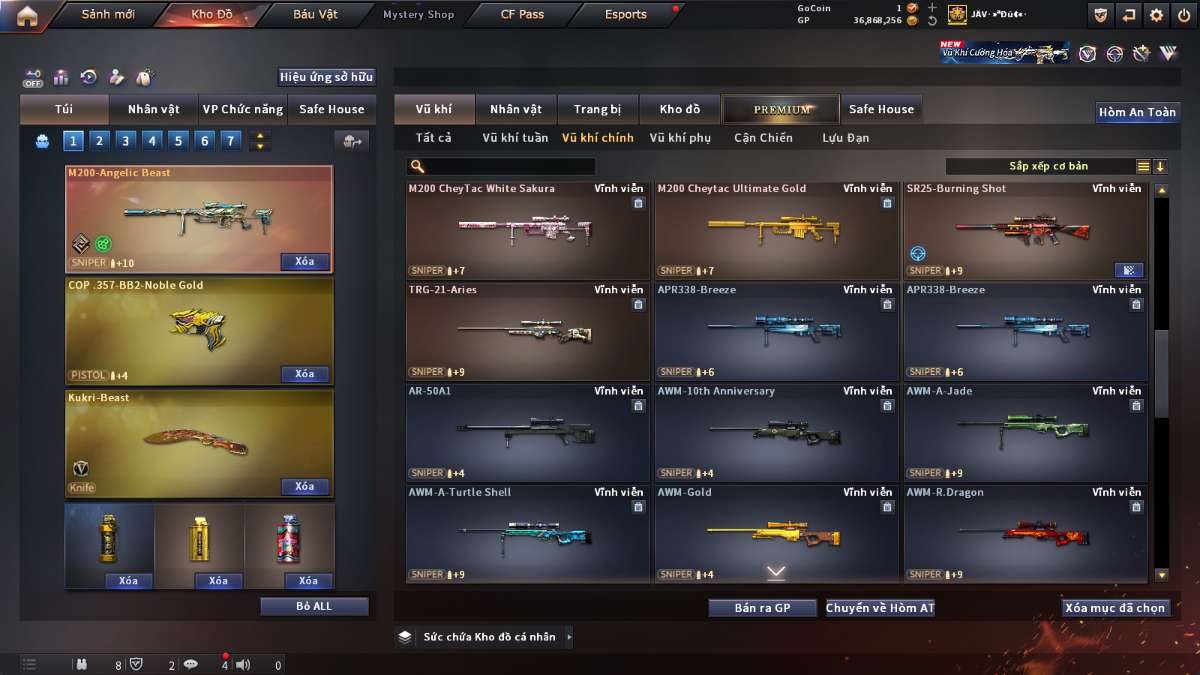 shop acc cf uy tin gia re